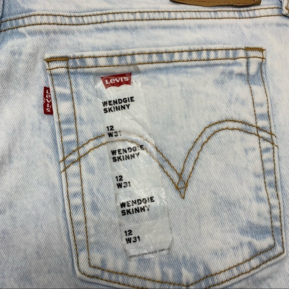 NWT Levi’s High-Rise Wedgie Skinny Light Acid Wash Button Fly Jeans 12/W31 - Picture 7 of 12